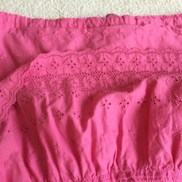 GAP Y2K Tiered Eyelet Embroidered Peasant Skirt Pink - Sz Medium - Picture 6 of 13